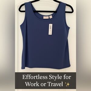 Chico’s Navy Tank Top Size 2 NWT Wardrobe Essential